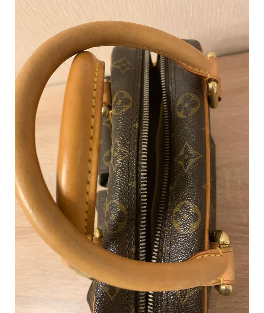 LOUIS VUITTON Коричневая сумка с короткими ручками из канвы, фото 5