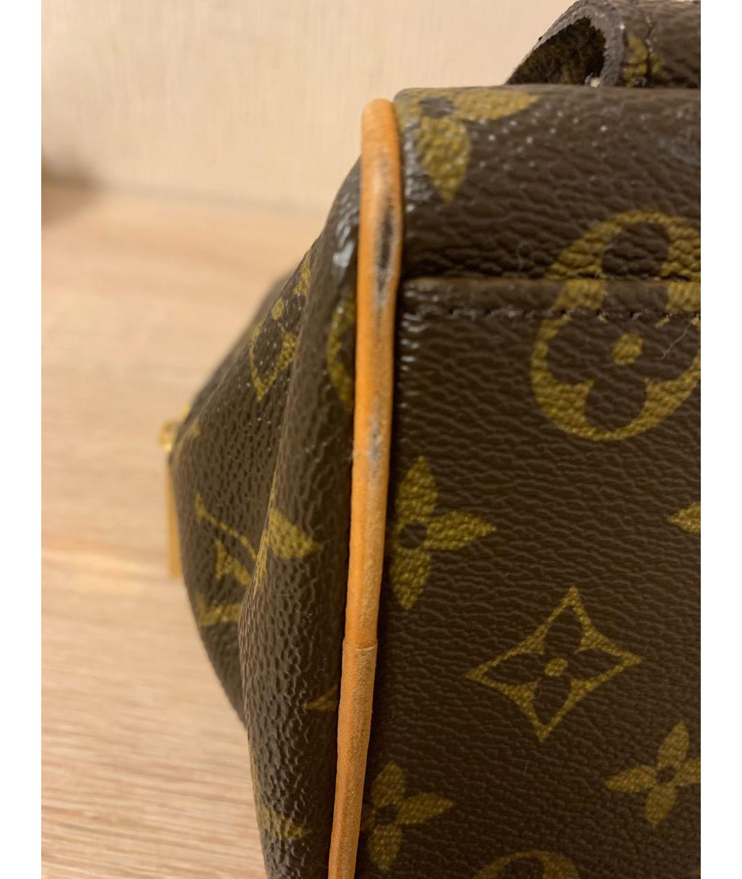 LOUIS VUITTON Коричневая сумка с короткими ручками из канвы, фото 7