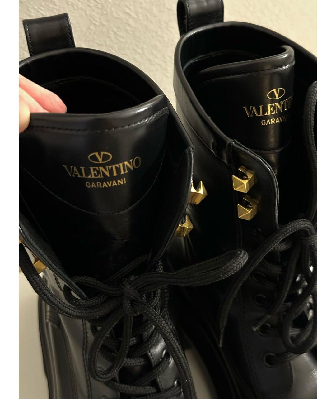 VALENTINO Черные кожаные ботинки, фото 6