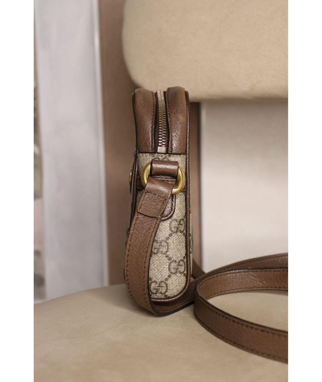 GUCCI Бежевая сумка через плечо из канвы, фото 4
