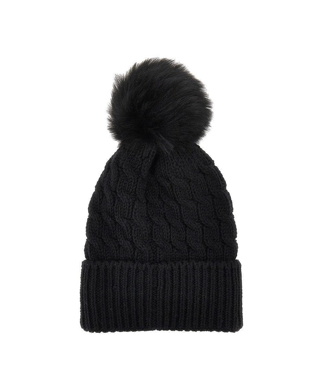 MONCLER GRENOBLE Черная шерстяная шапка, фото 2