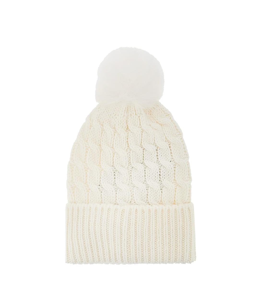 MONCLER GRENOBLE Белая шерстяная шапка, фото 2