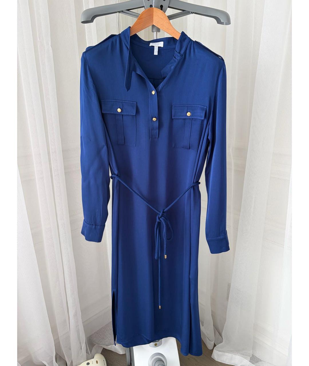 ESCADA Синее хлопко-эластановое повседневное платье, фото 5