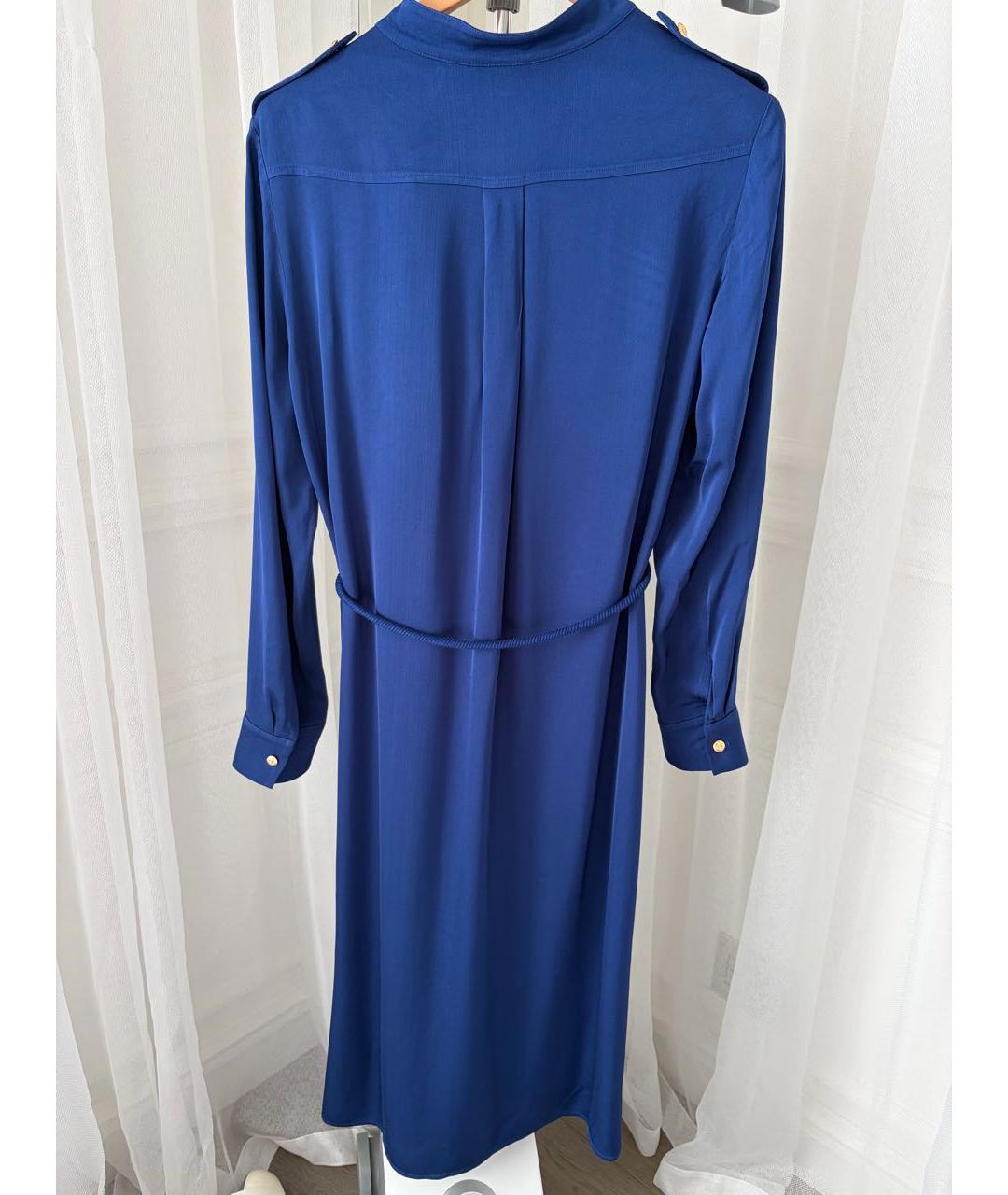 ESCADA Синее хлопко-эластановое повседневное платье, фото 4
