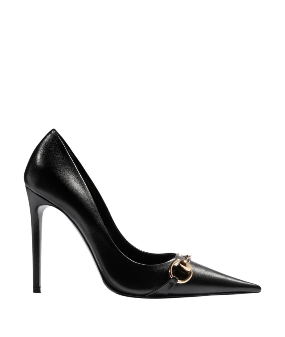GUCCI Черные кожаные туфли, фото 1