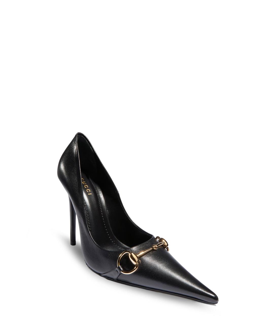 GUCCI Черные кожаные туфли, фото 2