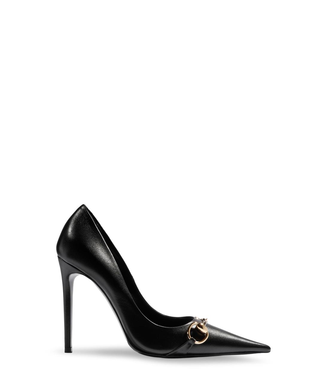 GUCCI Черные кожаные туфли, фото 5