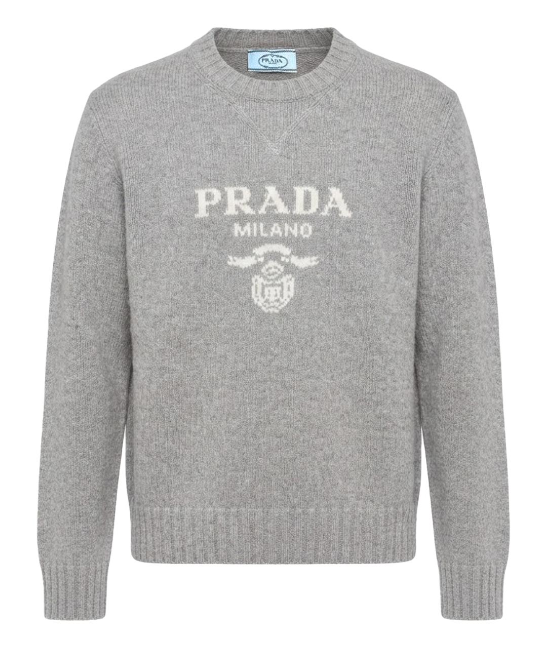 PRADA Серый шерстяной джемпер / свитер, фото 1