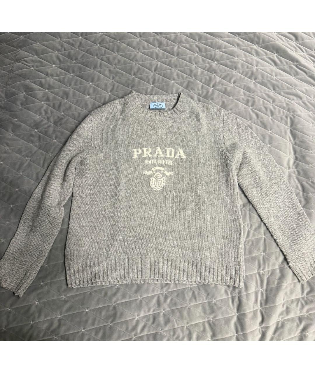 PRADA Серый шерстяной джемпер / свитер, фото 4
