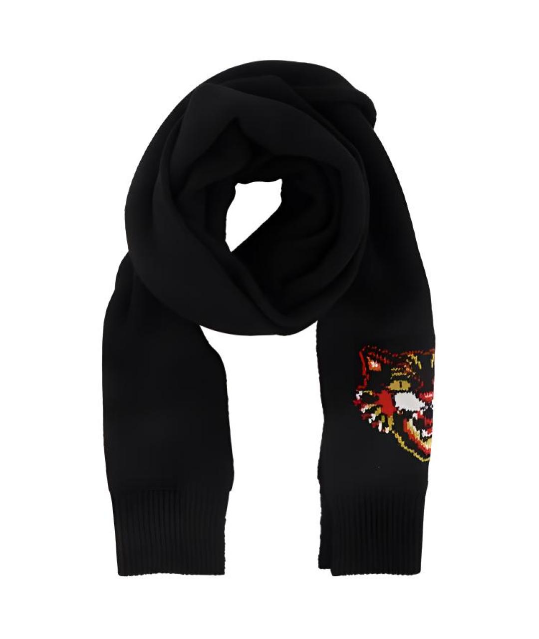 GUCCI Черный шарф, фото 2