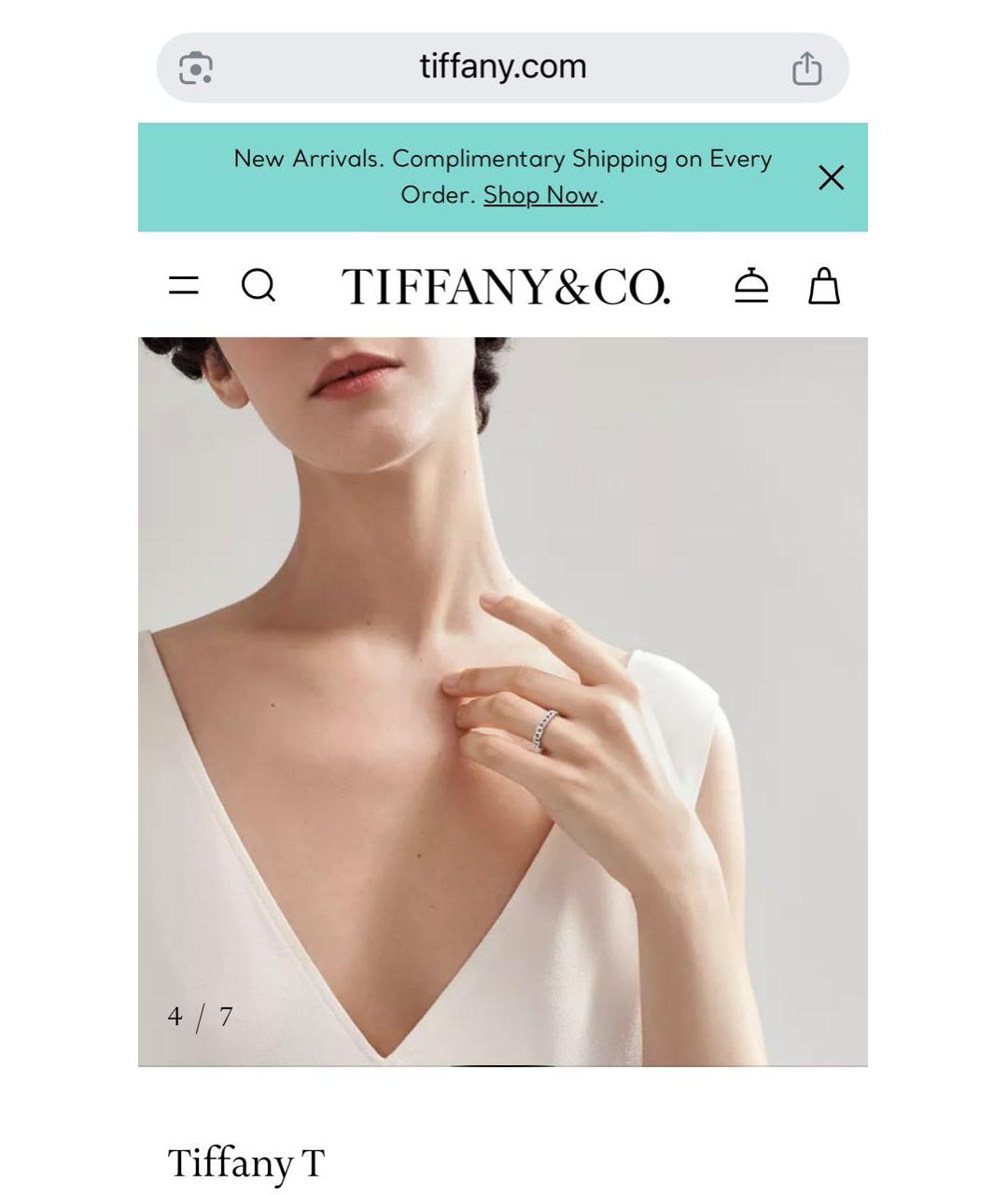 TIFFANY&CO Серебряное кольцо из белого золота, фото 6