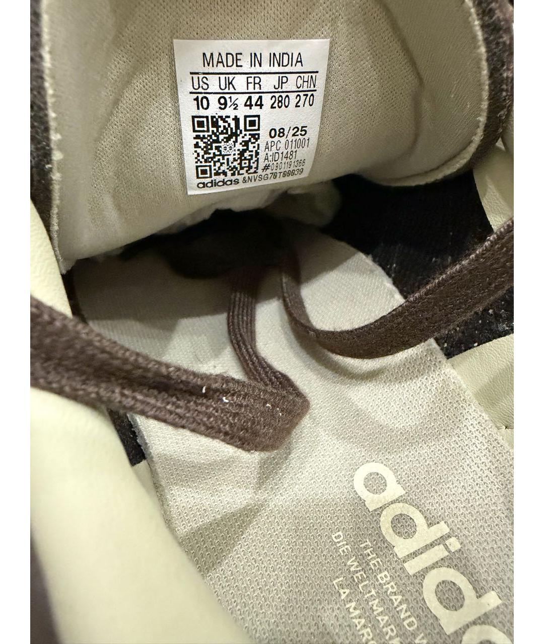 ADIDAS Коричневые кожаные низкие кроссовки / кеды, фото 4