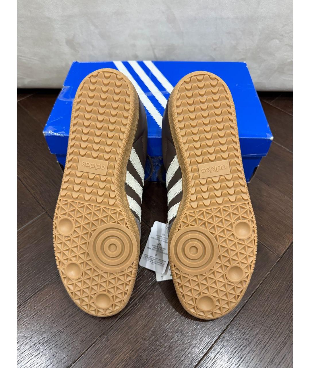 ADIDAS Коричневые кожаные низкие кроссовки / кеды, фото 5
