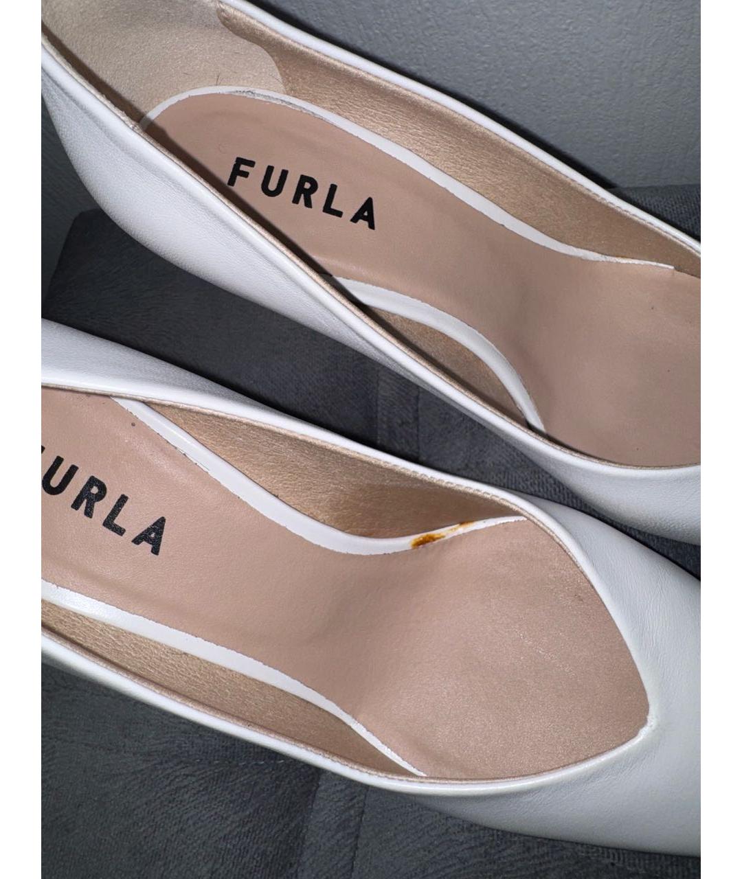 FURLA Белые кожаные туфли, фото 5