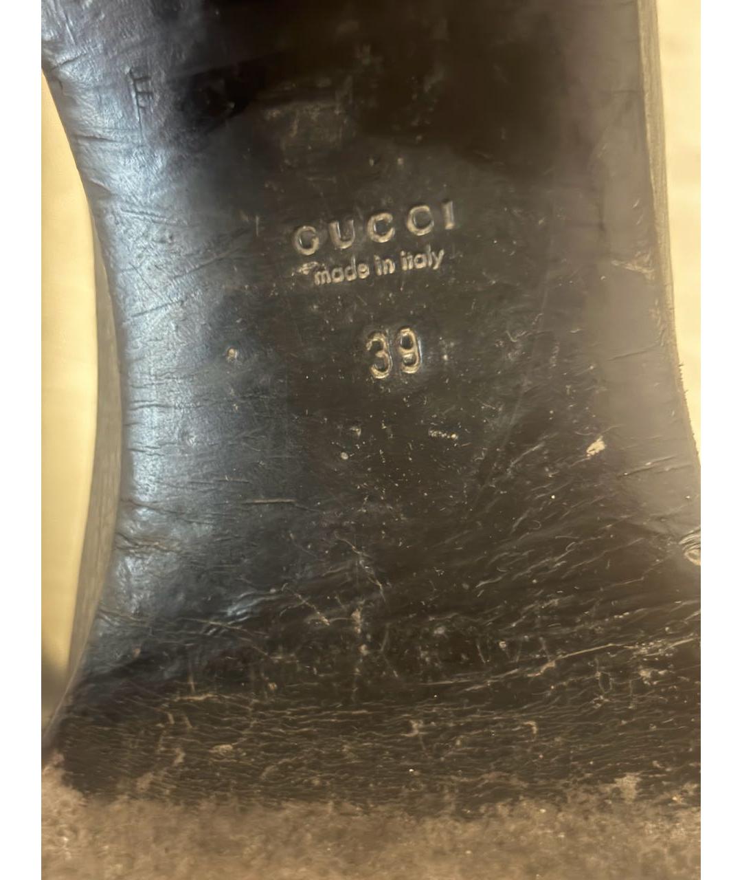 GUCCI Черные кожаные сапоги, фото 4