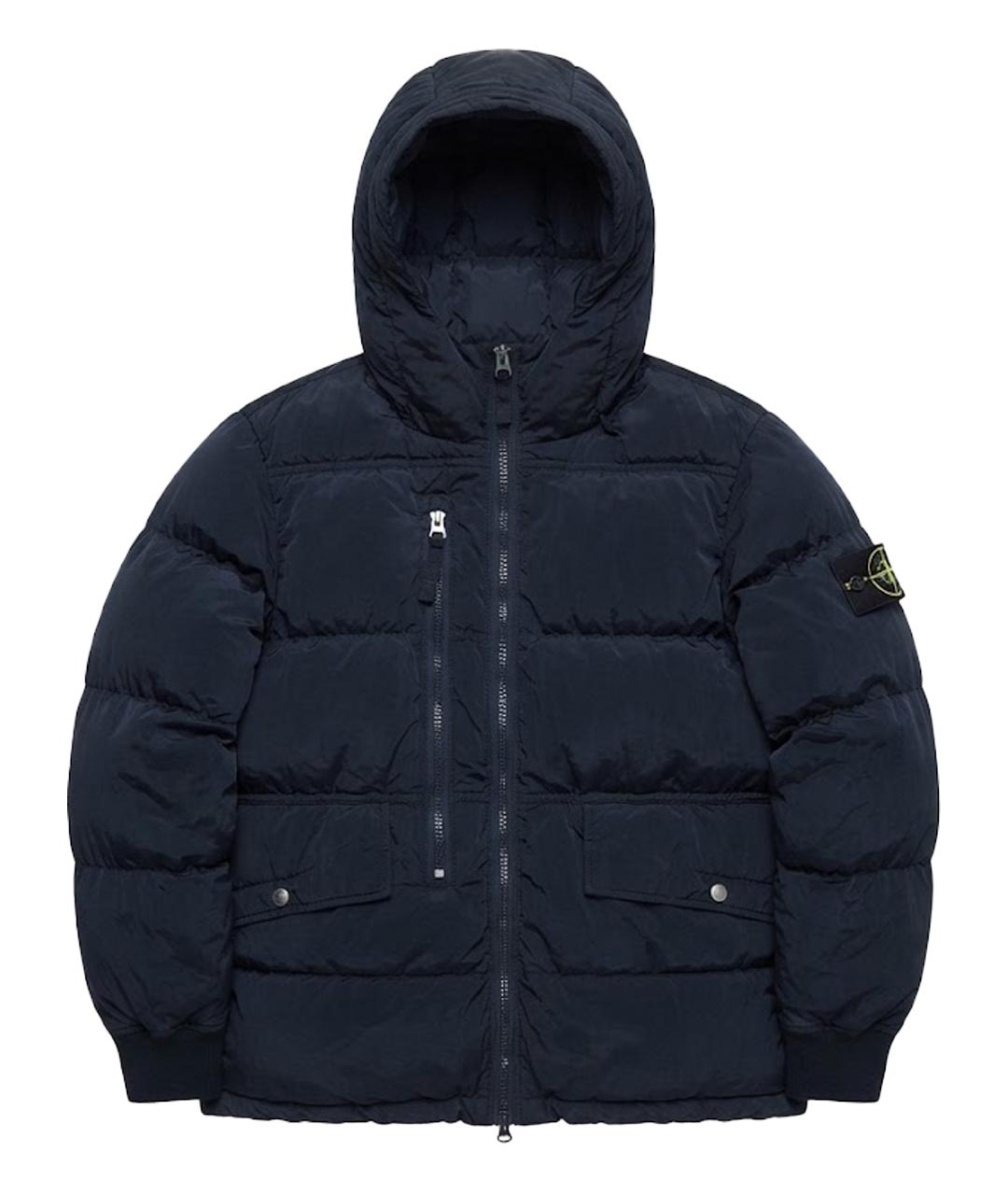 STONE ISLAND Темно-синяя нейлоновая куртка, фото 1