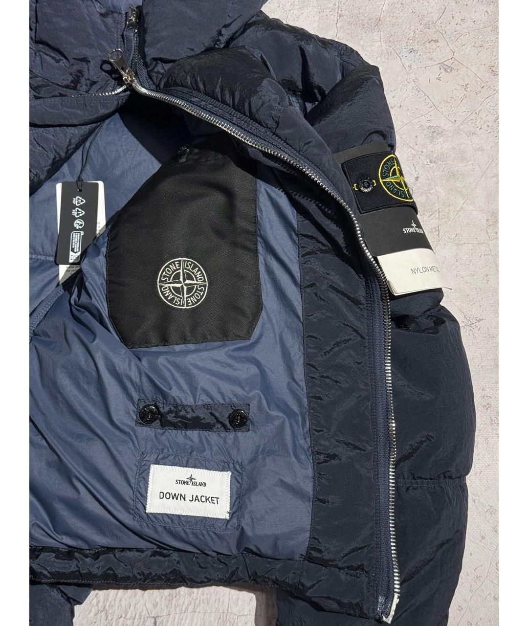STONE ISLAND Темно-синяя нейлоновая куртка, фото 4