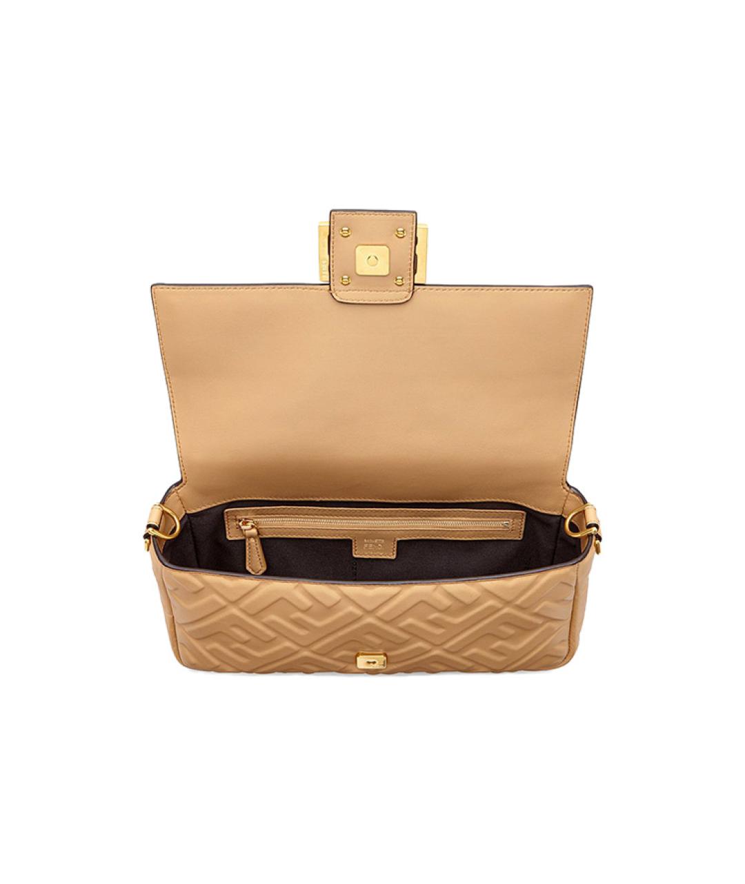 FENDI Коричневая кожаная сумка через плечо, фото 4