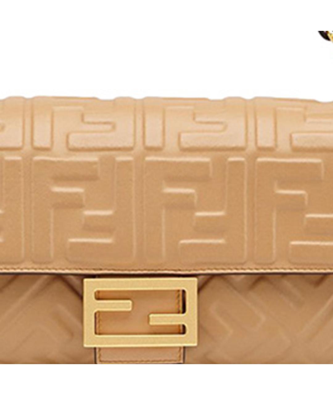 FENDI Коричневая кожаная сумка через плечо, фото 5