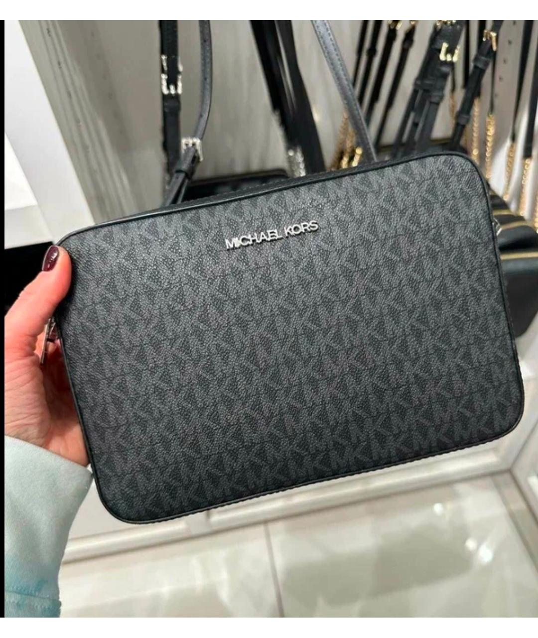 MICHAEL KORS Черная сумка через плечо из канвы, фото 2