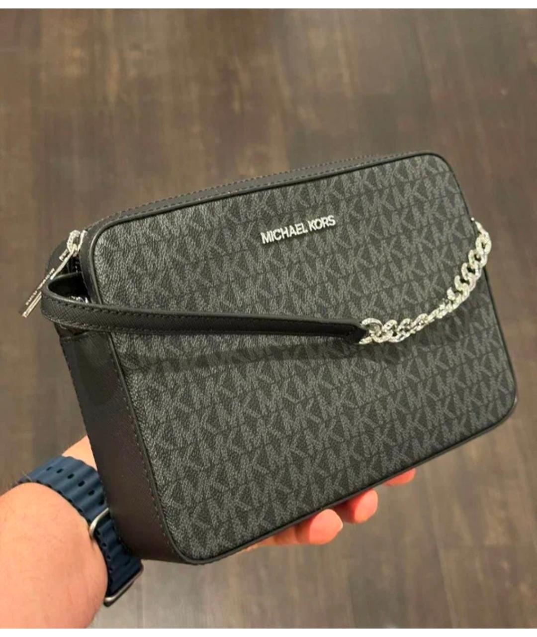 MICHAEL KORS Черная сумка через плечо из канвы, фото 5