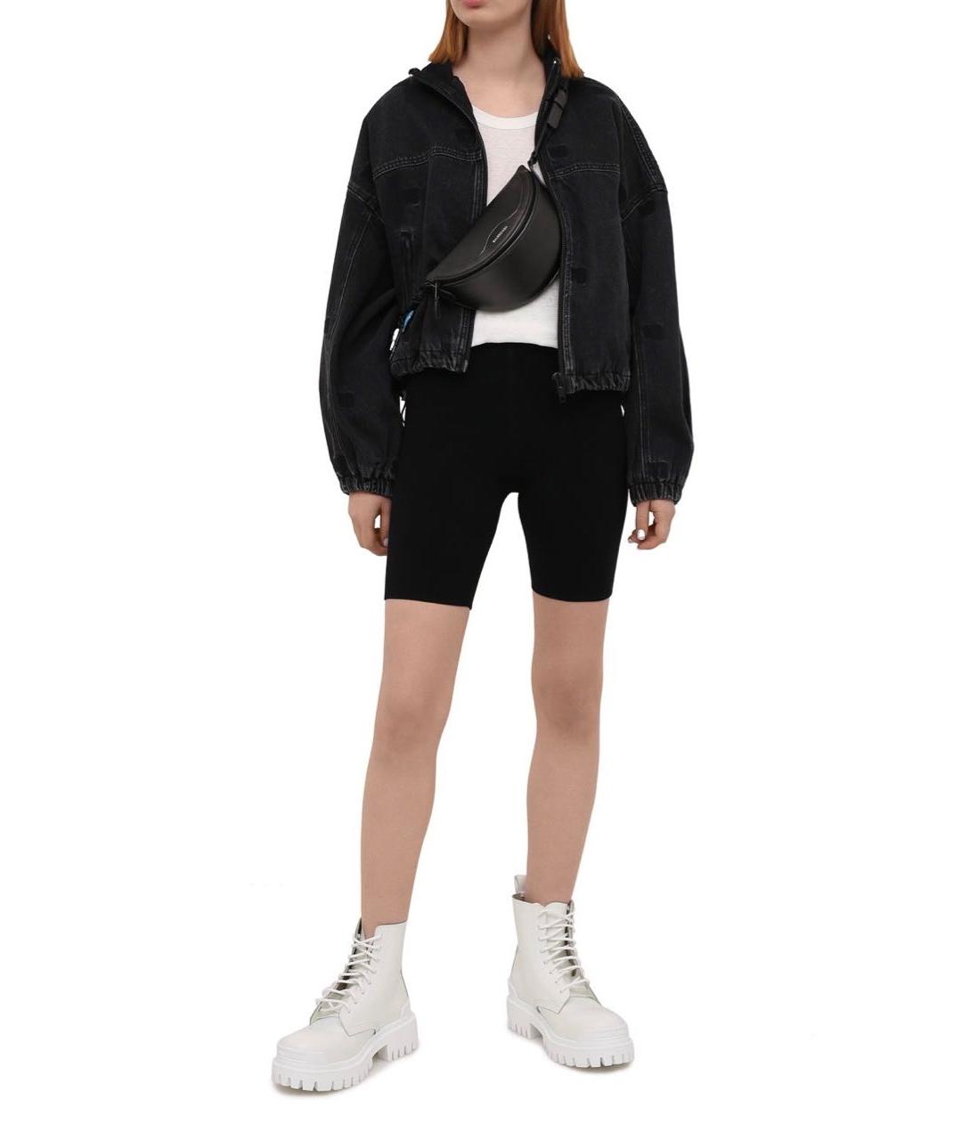 T BY ALEXANDER WANG Черные вискозные шорты, фото 5