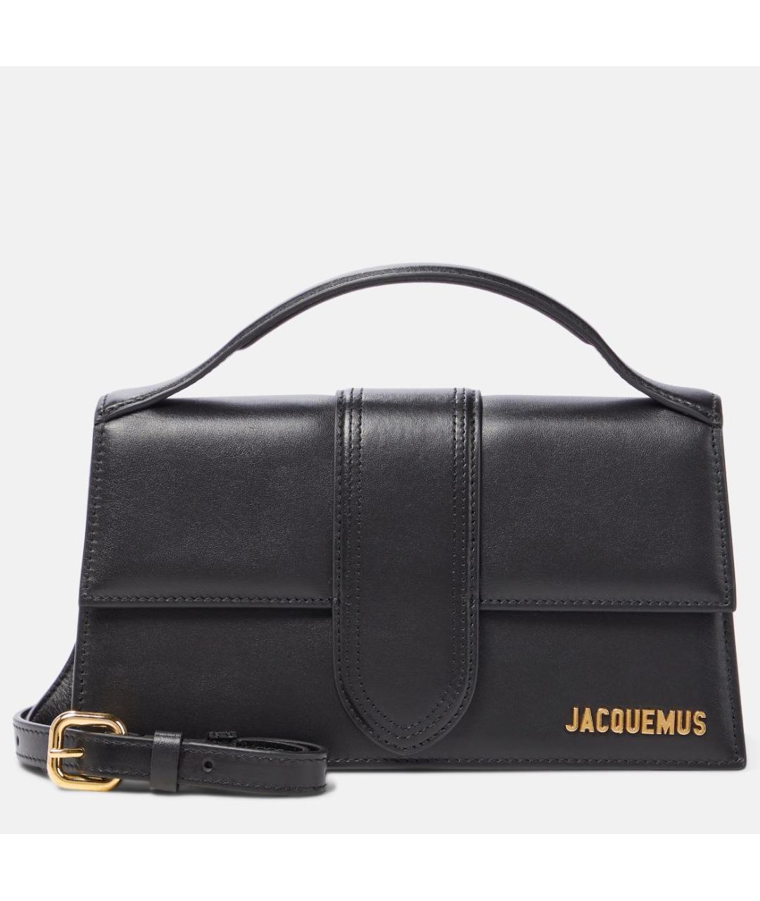 JACQUEMUS Черная кожаная сумка с короткими ручками, фото 6