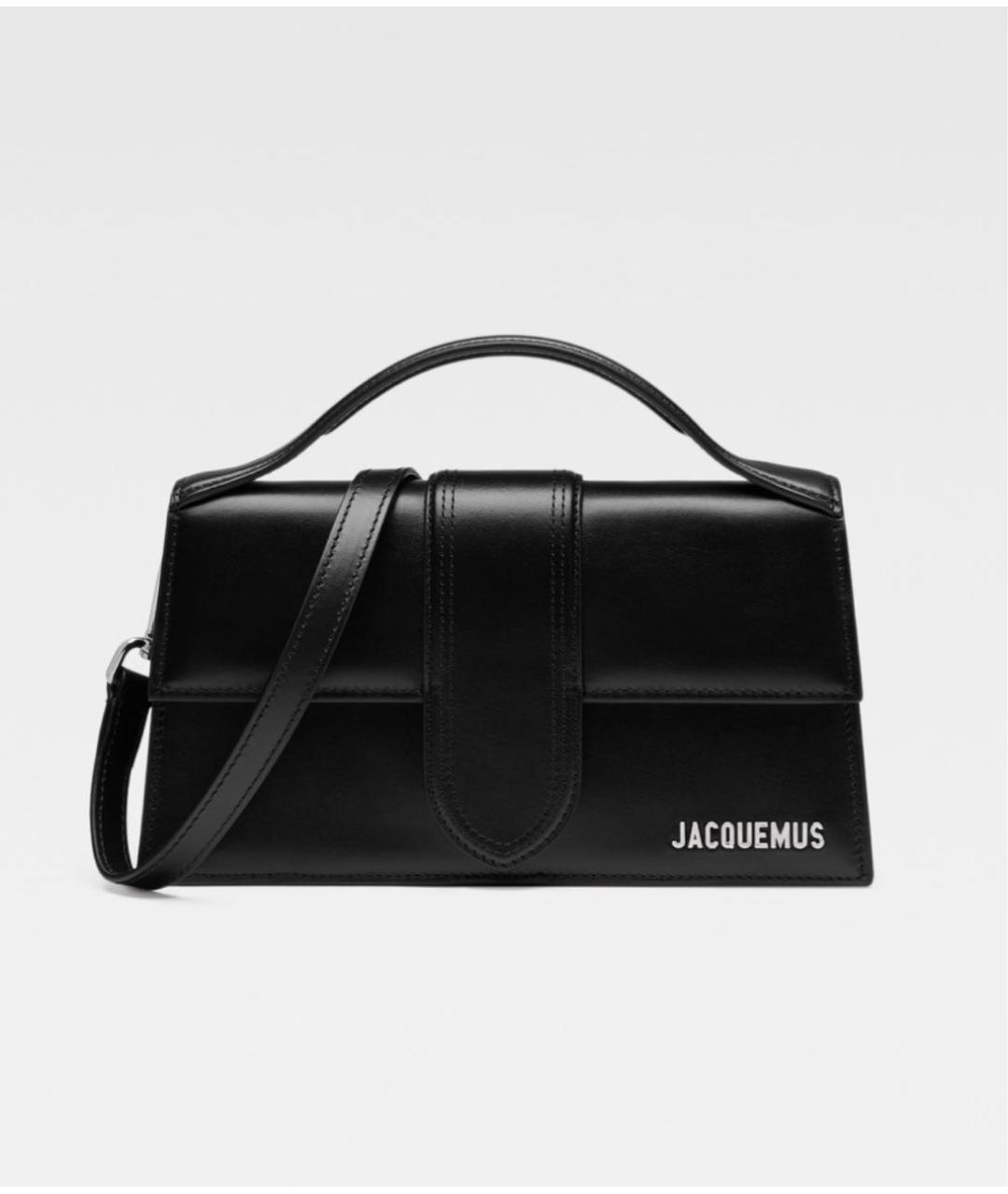 JACQUEMUS Черная кожаная сумка с короткими ручками, фото 8