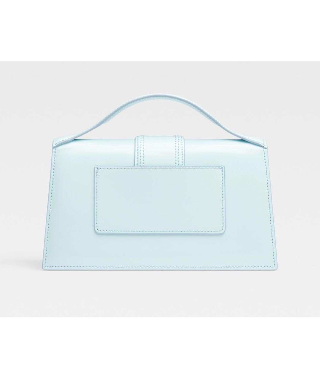 JACQUEMUS Голубая сумка с короткими ручками из лакированной кожи, фото 4
