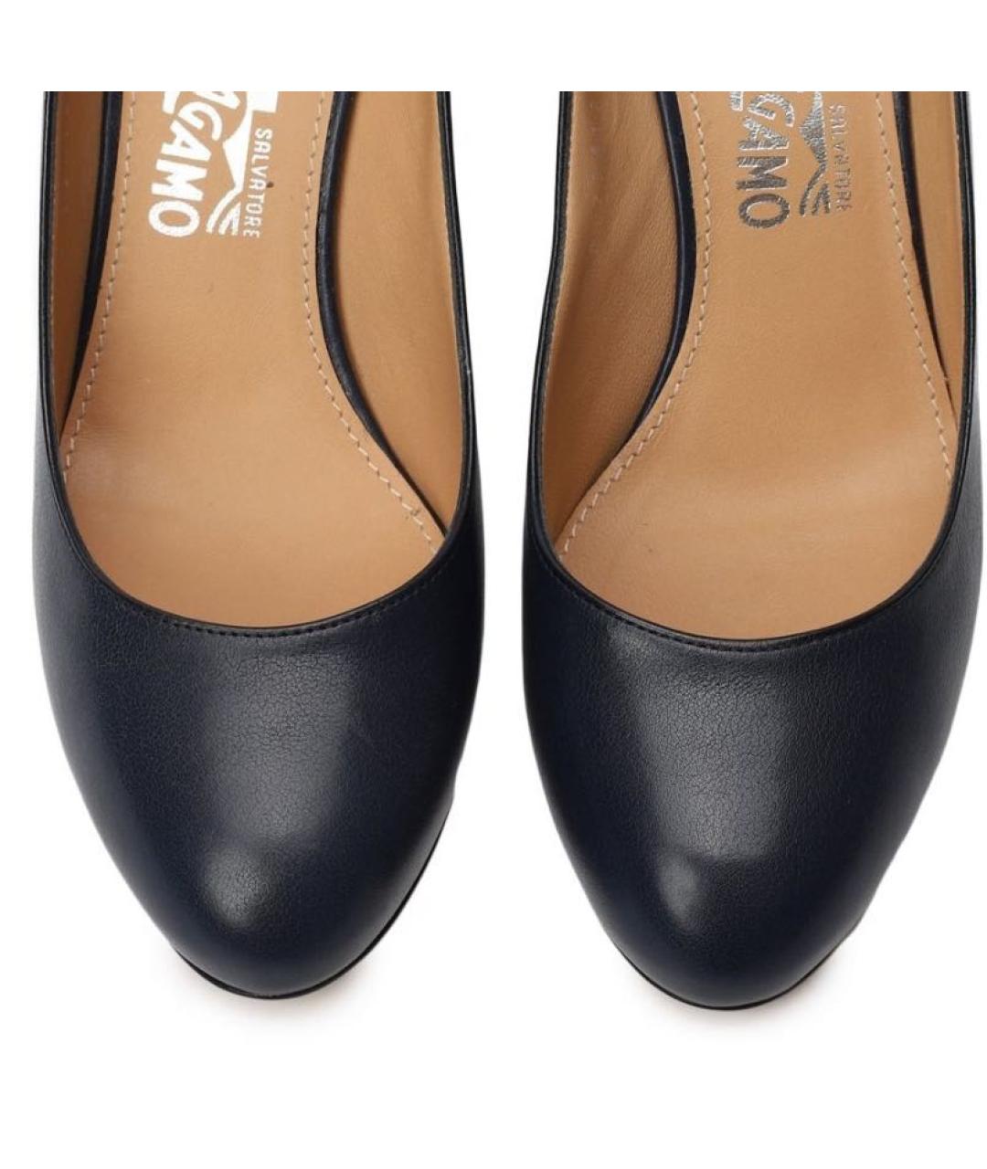 FERRAGAMO Черные кожаные туфли, фото 5