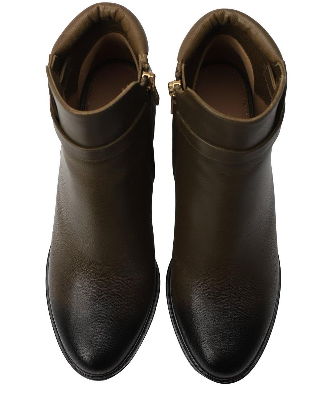 FERRAGAMO Коричневые кожаные ботильоны, фото 3