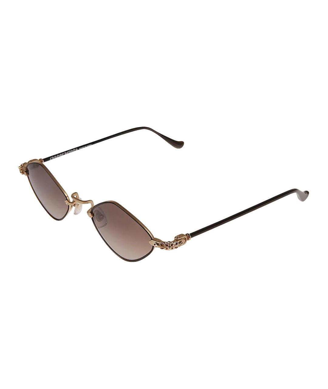 CHROME HEARTS Золотые металлические солнцезащитные очки, фото 2