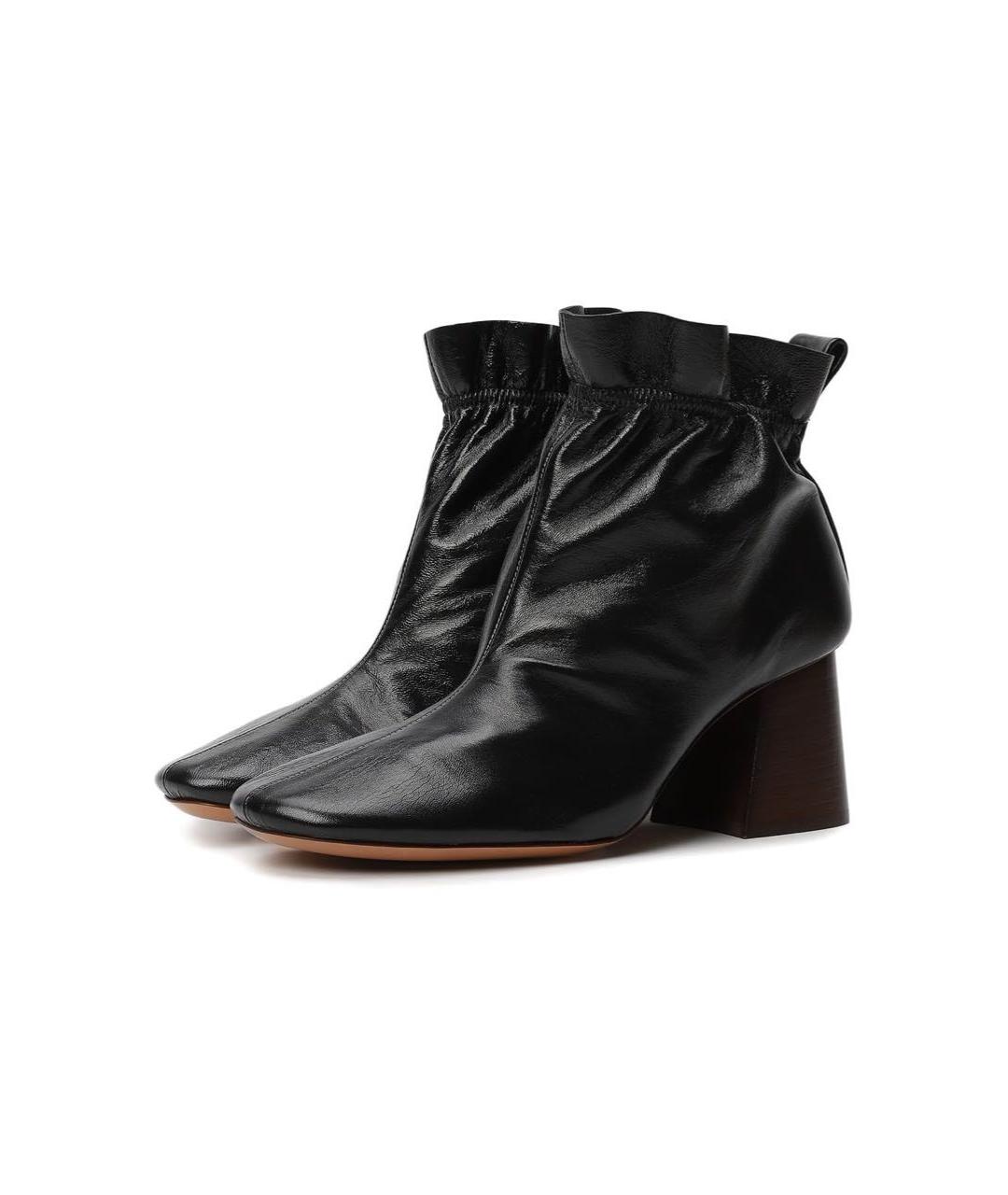 BALENCIAGA Черные кожаные ботильоны, фото 2