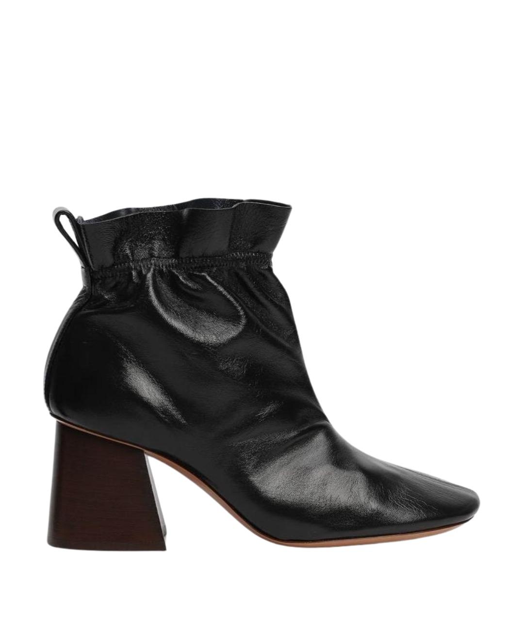 BALENCIAGA Черные кожаные ботильоны, фото 1