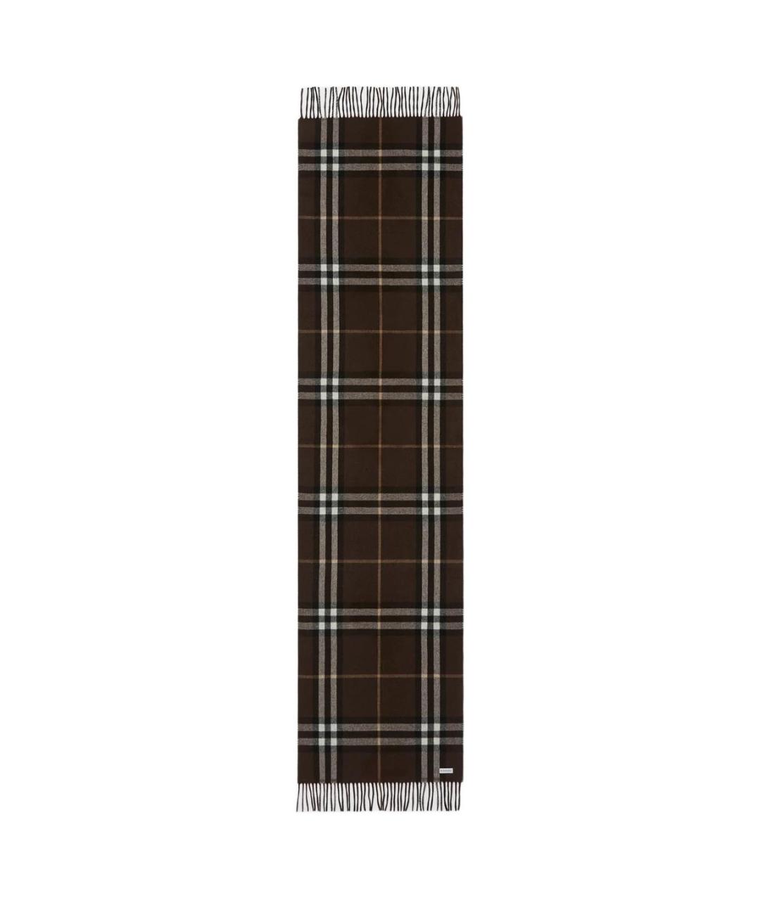 BURBERRY Коричневый кашемировый шарф, фото 3