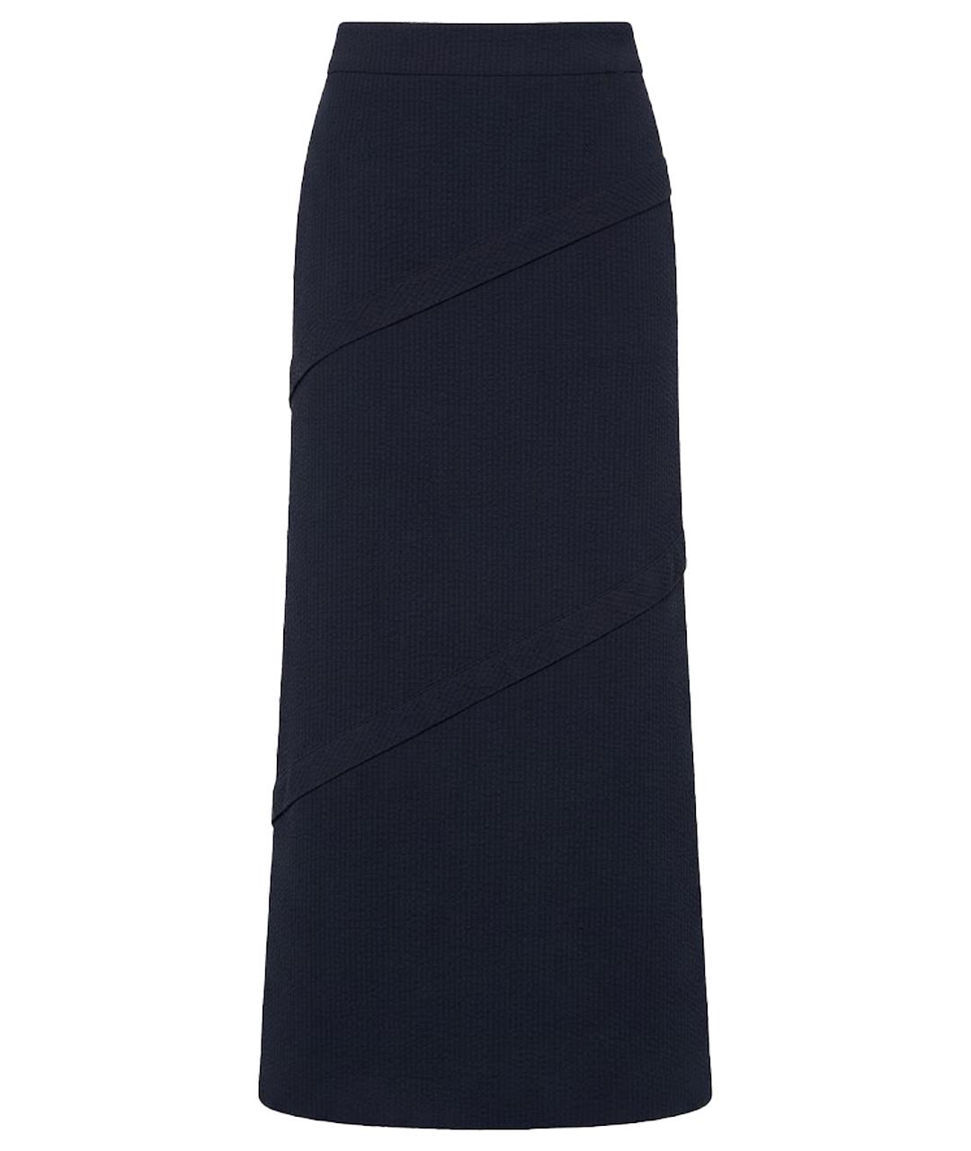 ARMANI EXCHANGE Синяя хлопко-эластановая юбка макси, фото 1