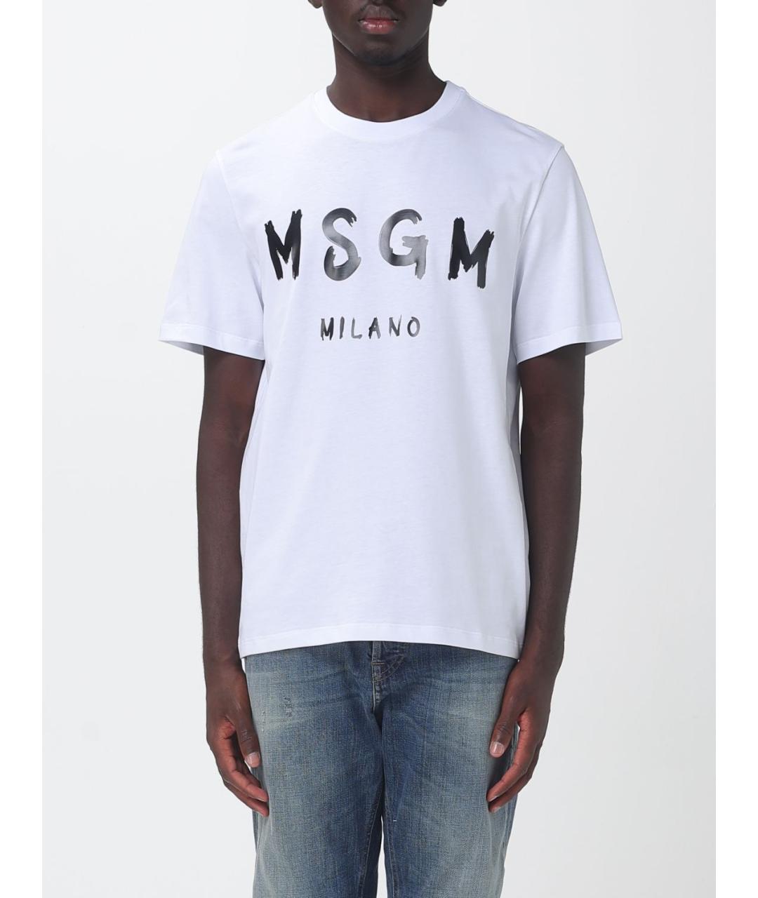 MSGM Белая хлопковая футболка, фото 4