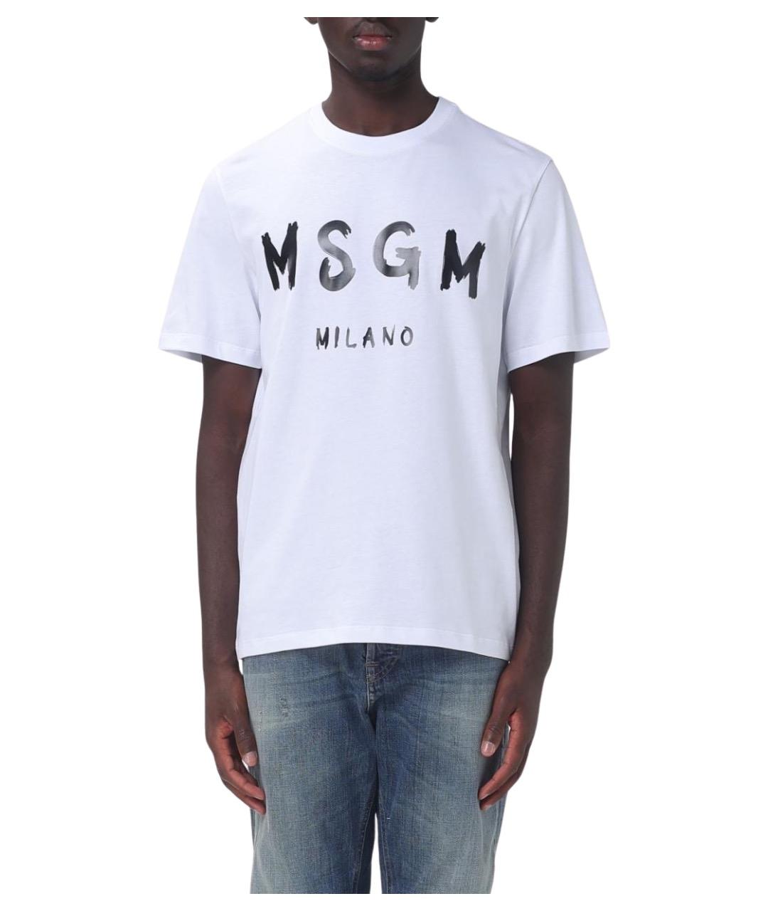 MSGM Белая хлопковая футболка, фото 1