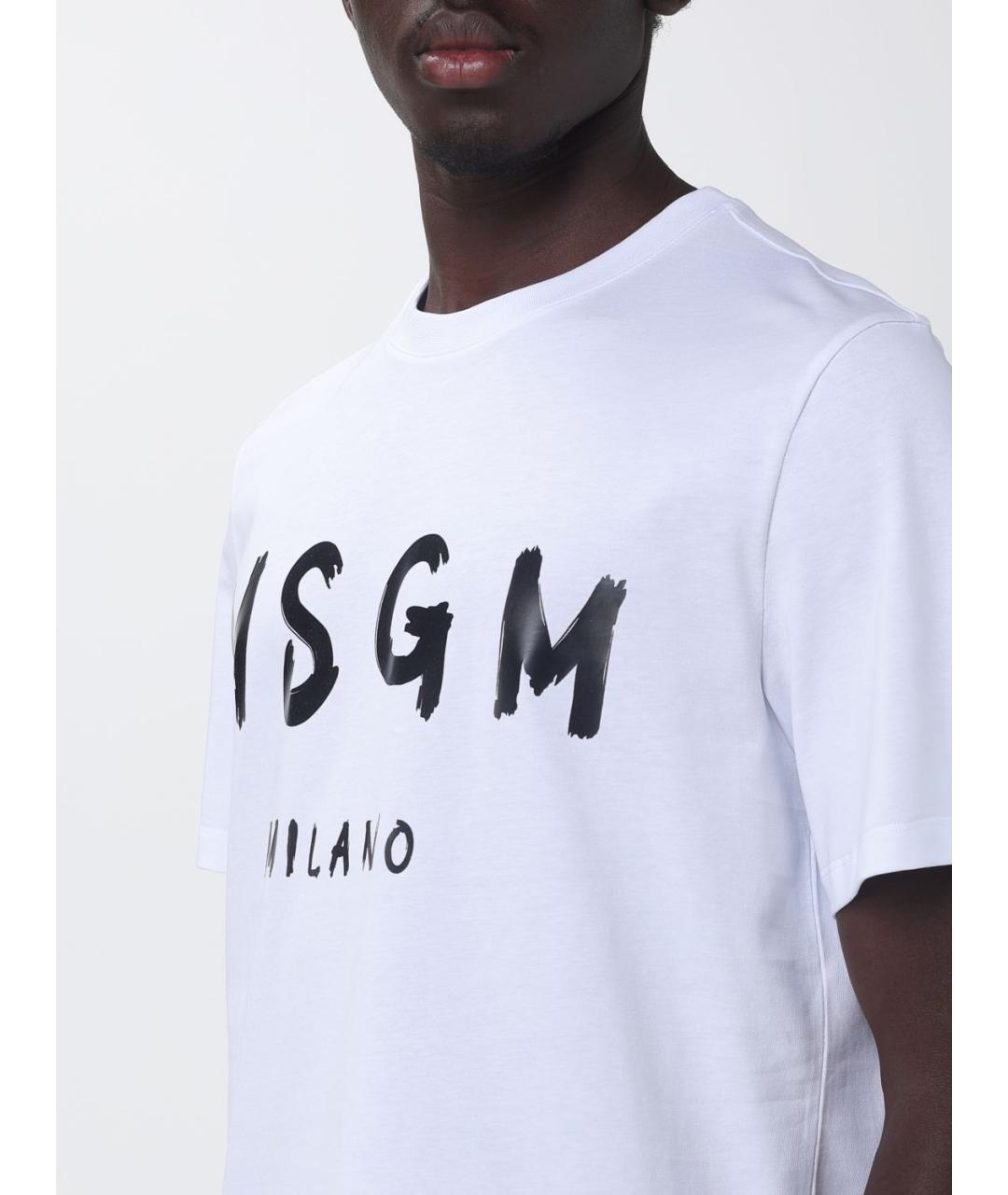 MSGM Белая хлопковая футболка, фото 3