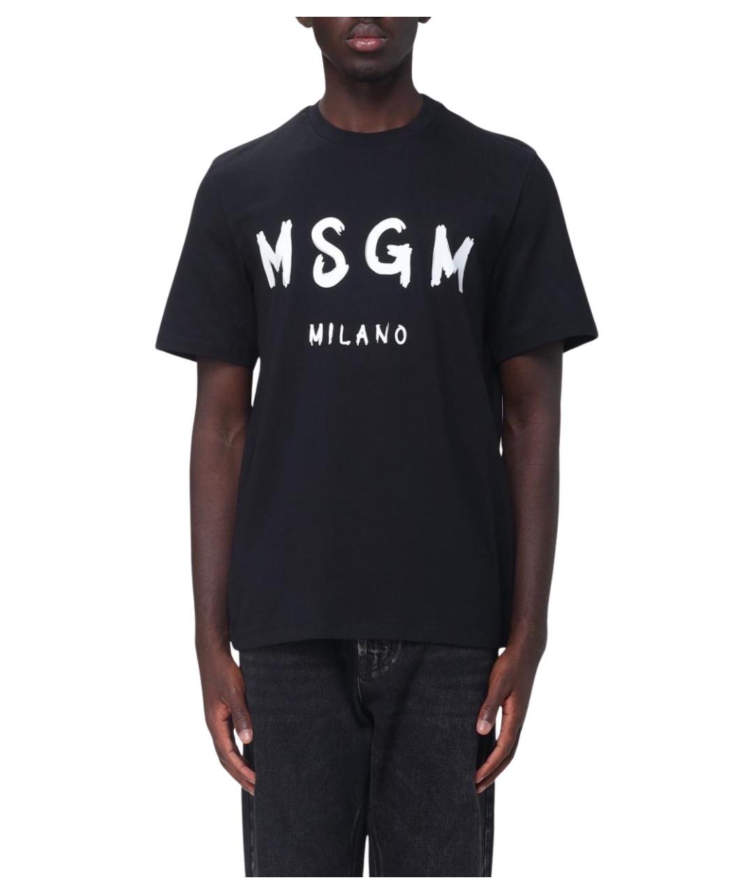 MSGM Черная хлопковая футболка, фото 1