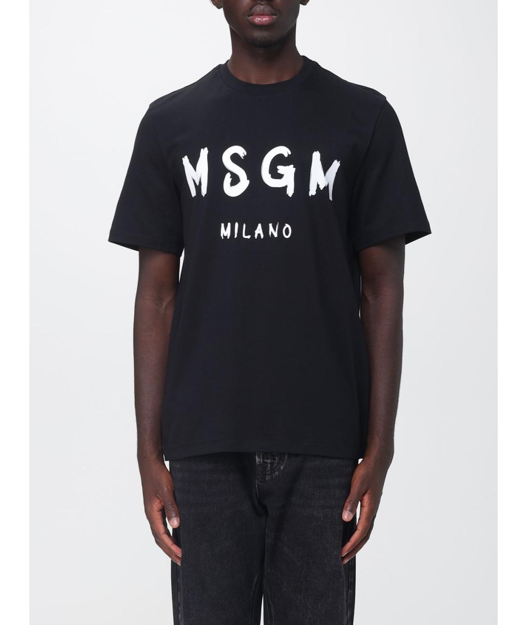 MSGM Черная хлопковая футболка, фото 4