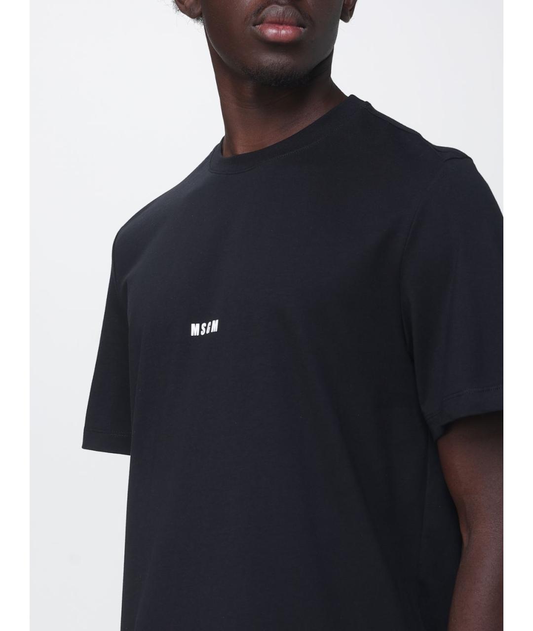 MSGM Черная хлопковая футболка, фото 3