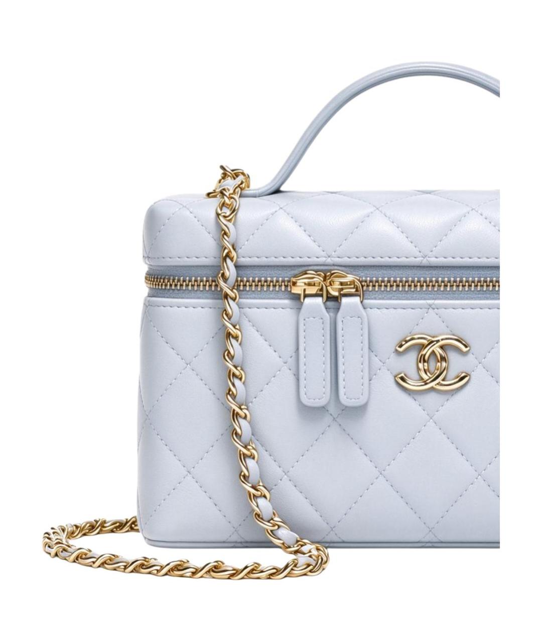 CHANEL Голубая кожаная сумка через плечо, фото 2