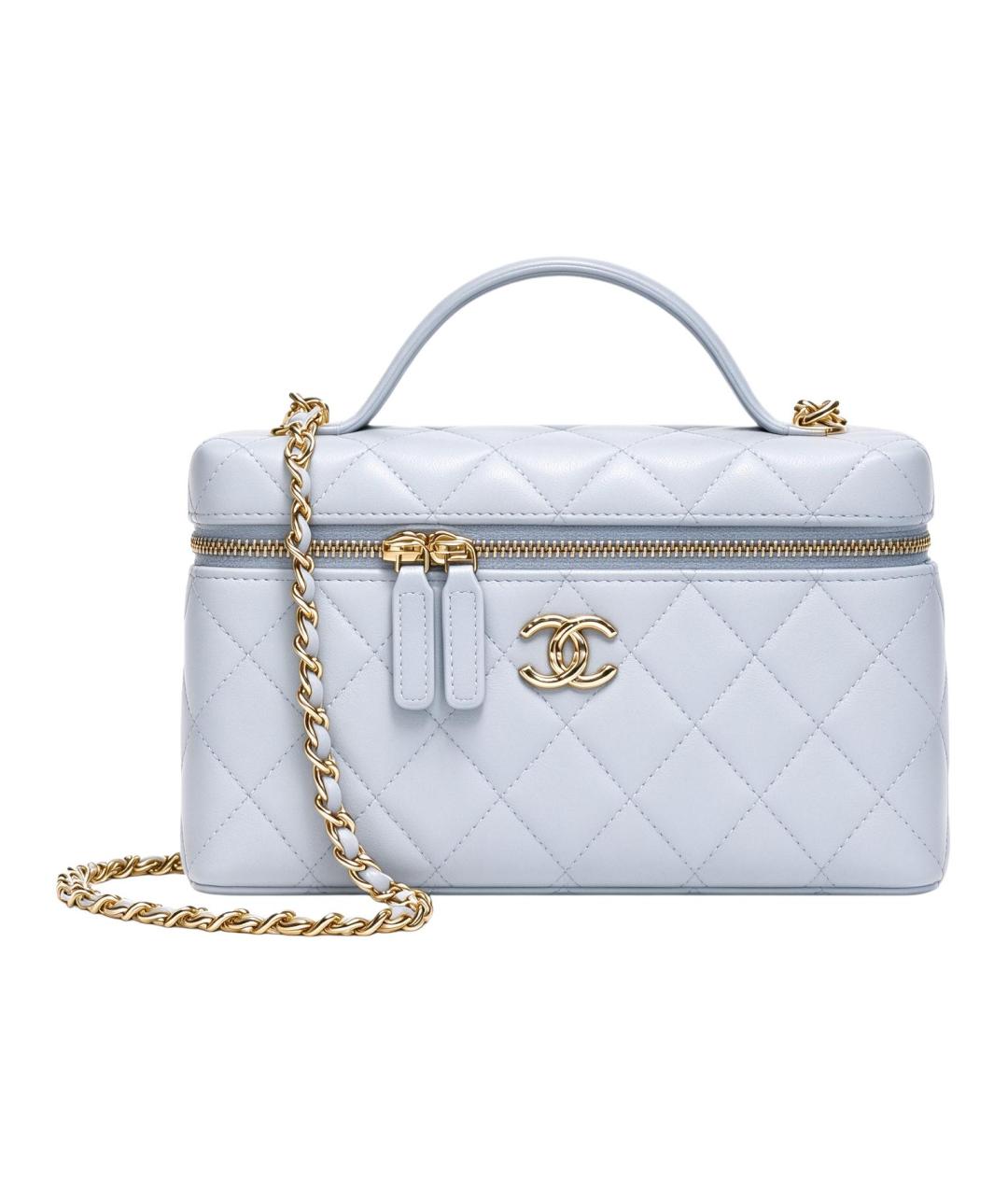 CHANEL Голубая кожаная сумка через плечо, фото 1