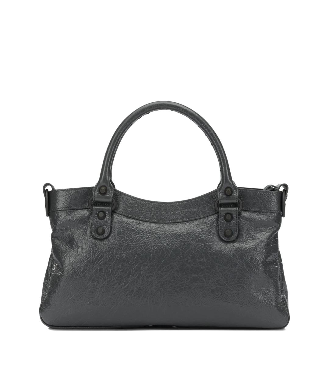 BALENCIAGA Серая кожаная сумка тоут, фото 3