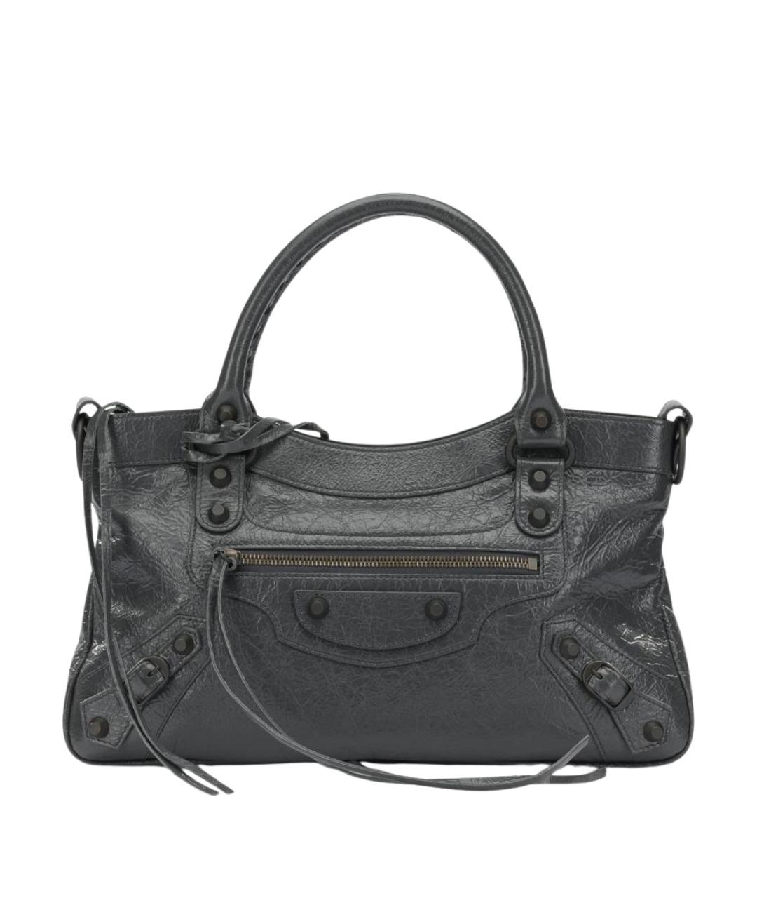 BALENCIAGA Серая кожаная сумка тоут, фото 1