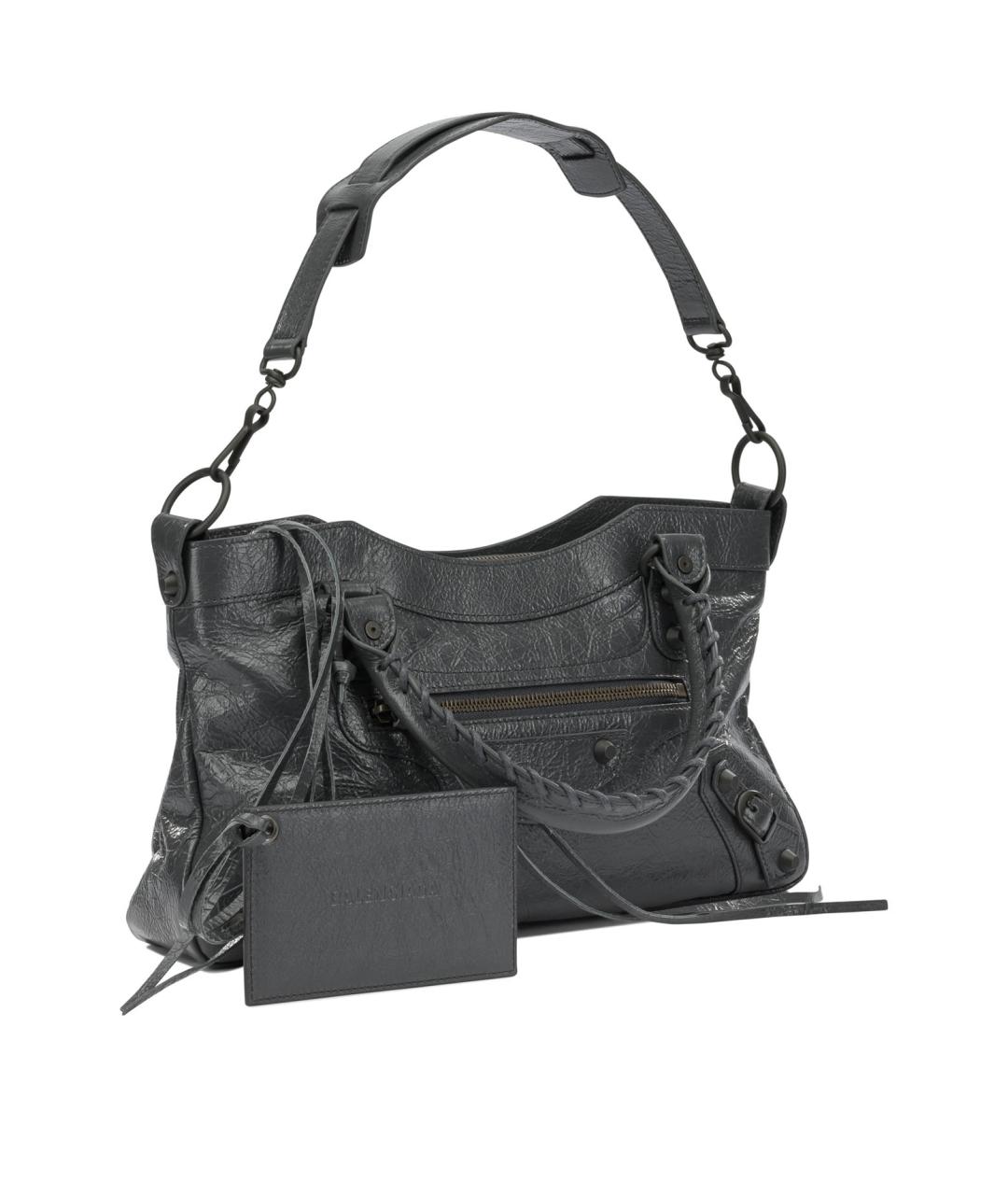 BALENCIAGA Серая кожаная сумка тоут, фото 2