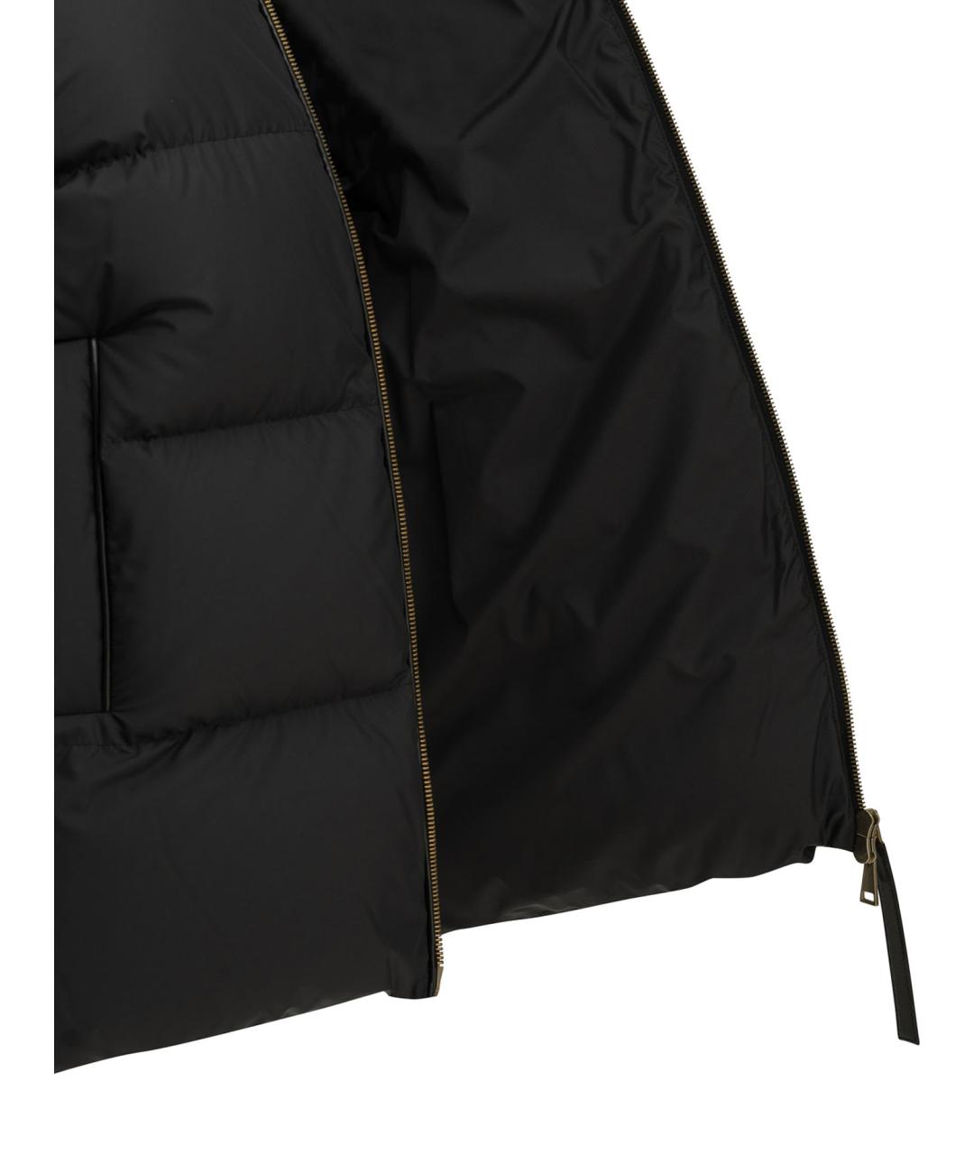 MONCLER Черная полиэстеровая куртка, фото 4