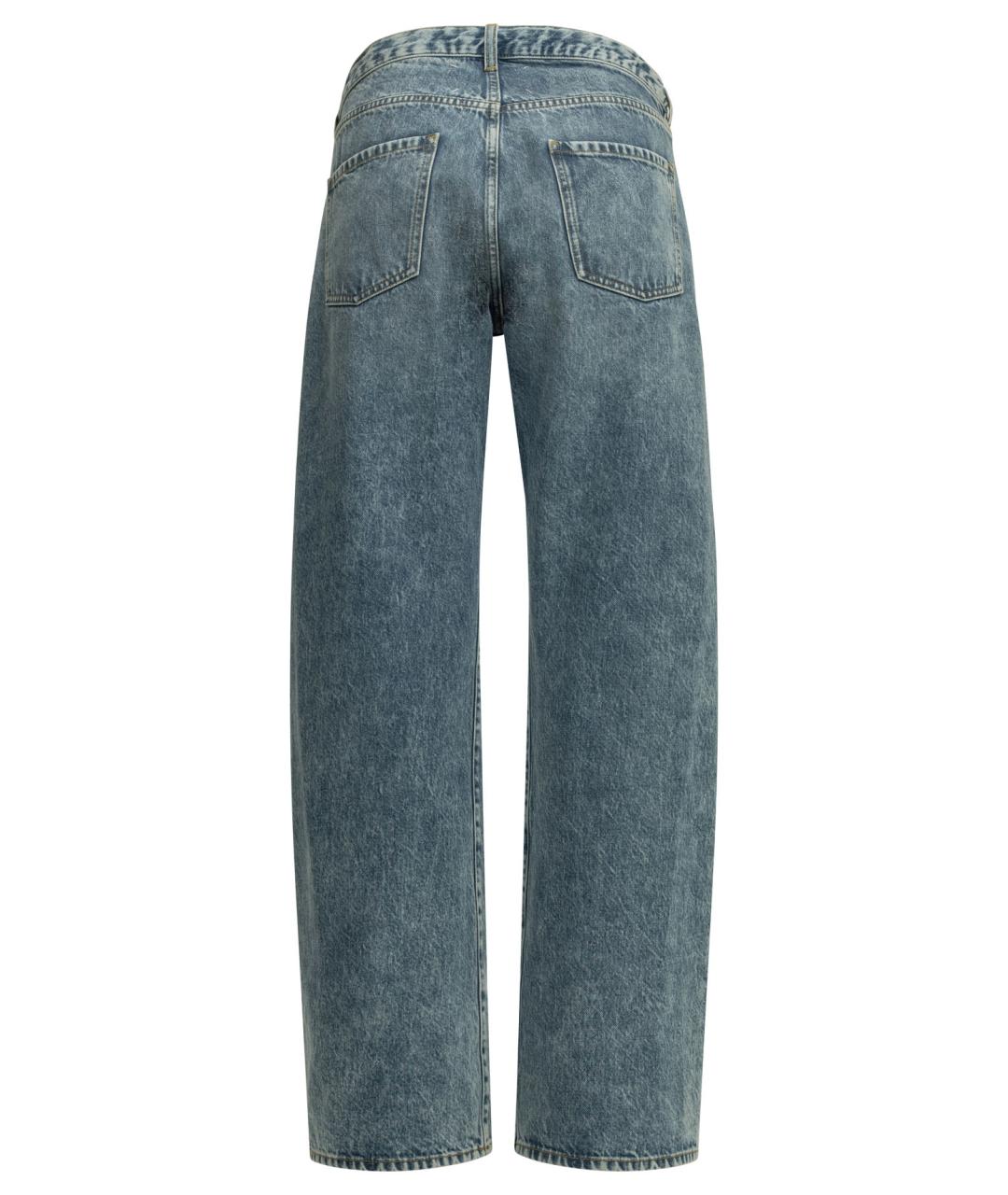 MAISON MARGIELA Голубые хлопковые прямые джинсы, фото 2