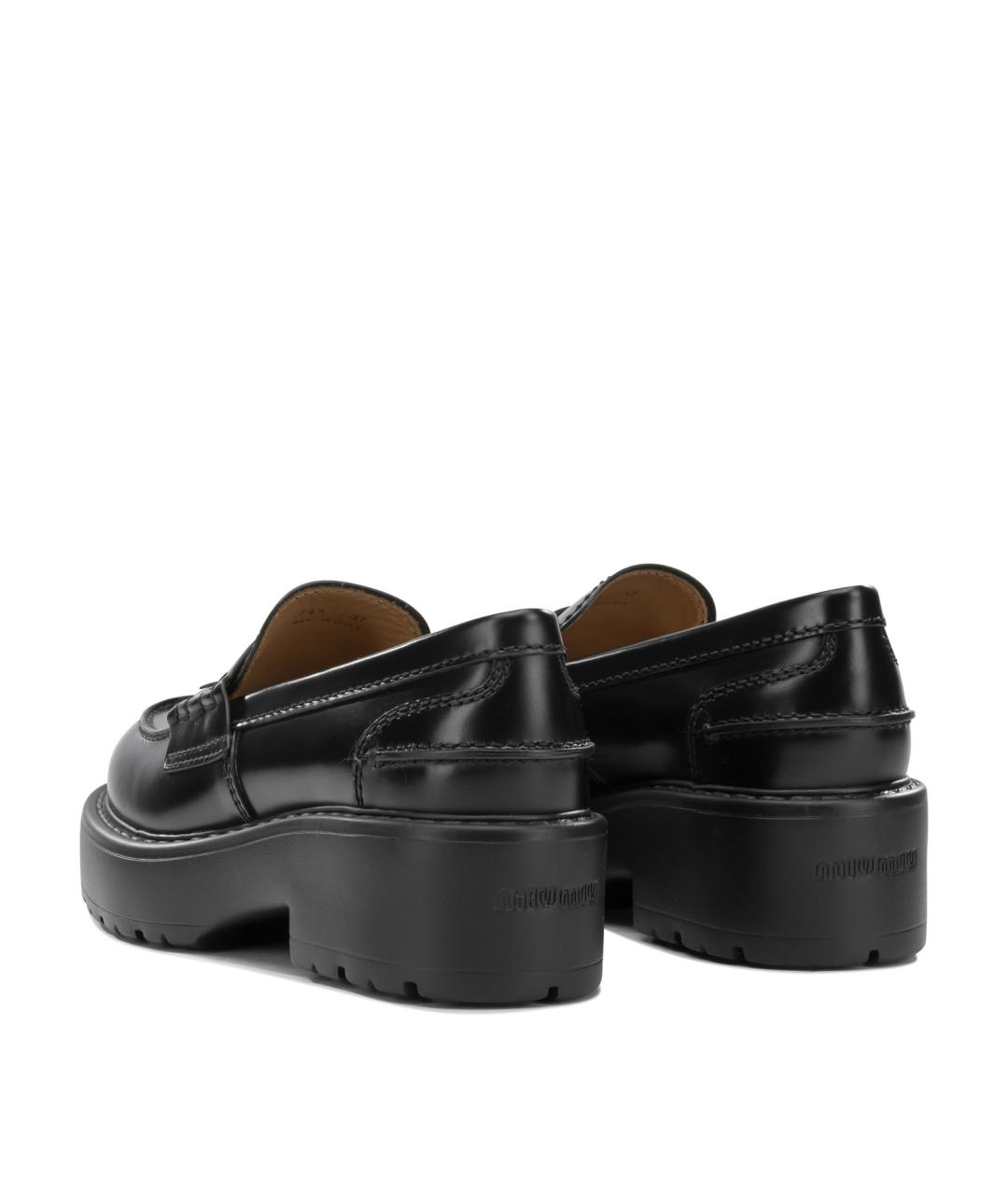 MIU MIU Черные кожаные лоферы, фото 4